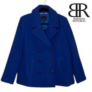 Banana Republic Cobalt Blue Peacoat | Wool-Blend | Fully Lined